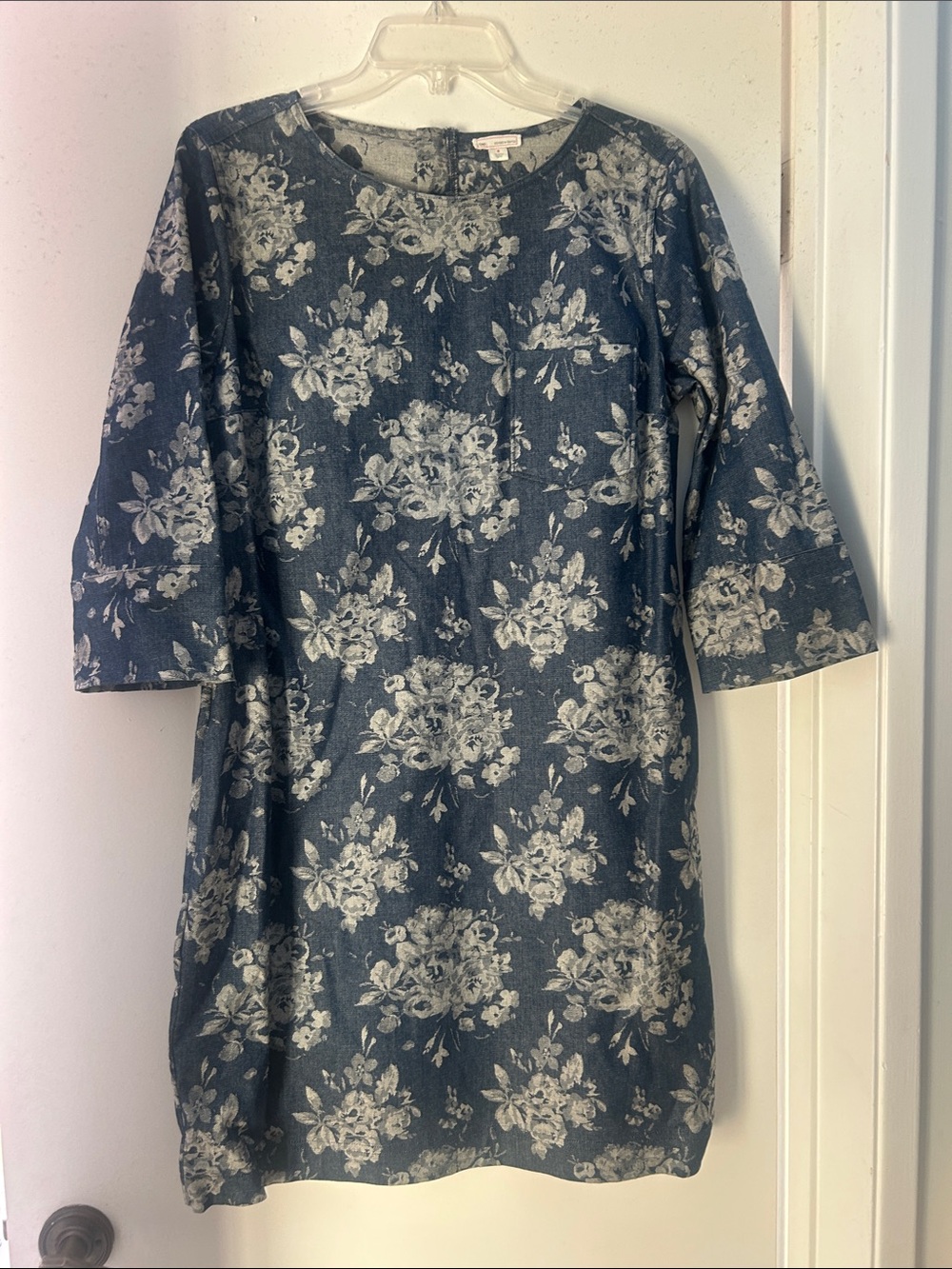 Vintage Denim Floral Shift Dress